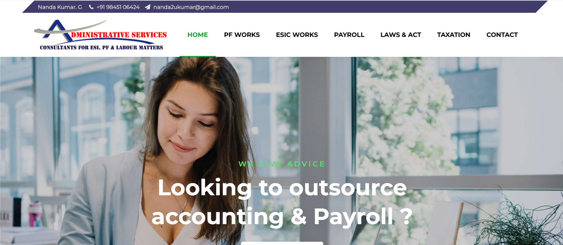 Website Development for Administrative Service